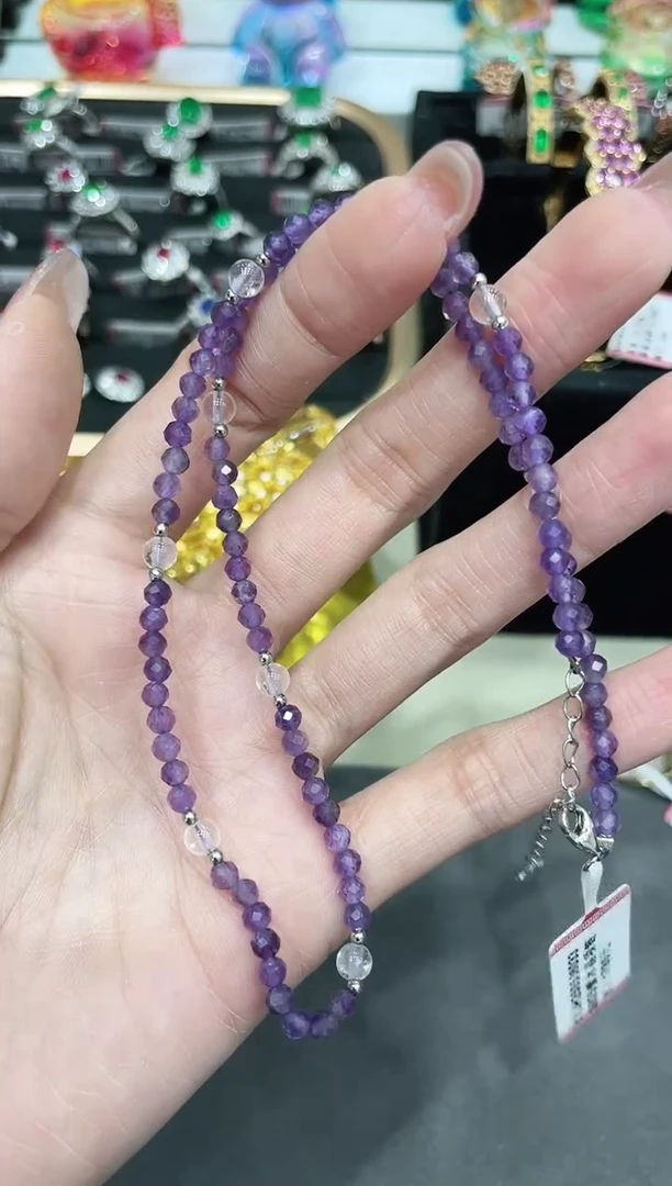 未镶嵌颈饰紫晶项链777