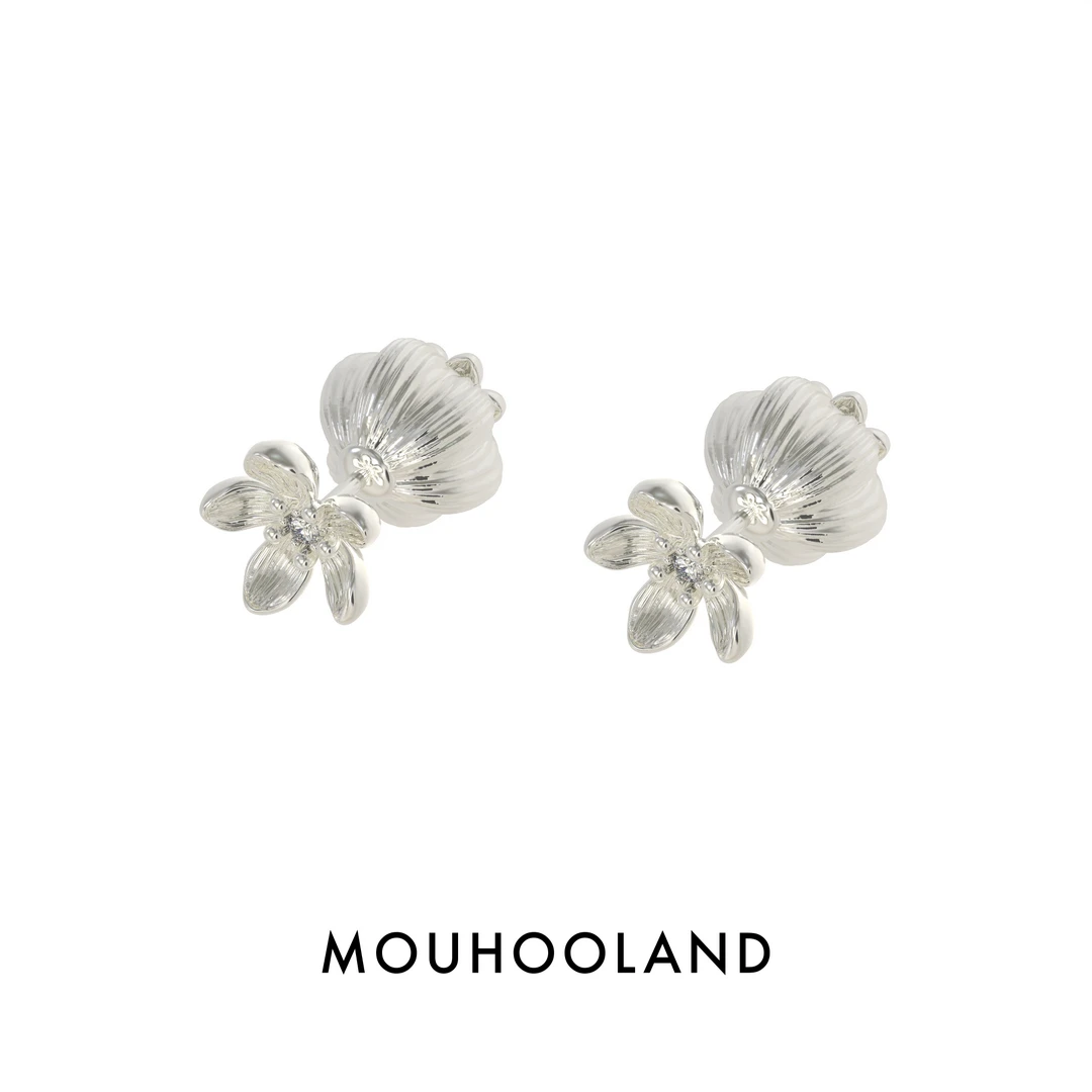 Mouhooland/暮后之地 铜合金耳饰 果实花双头耳钉夏夜诗篇925银针