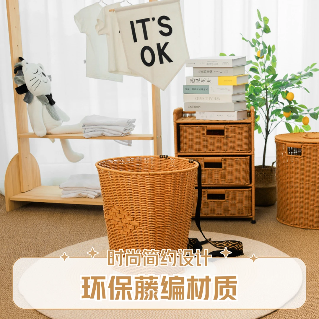 DL103中国结背篓水果篮采摘篮玉米背篓篮纯手工藤编大号颜色随机