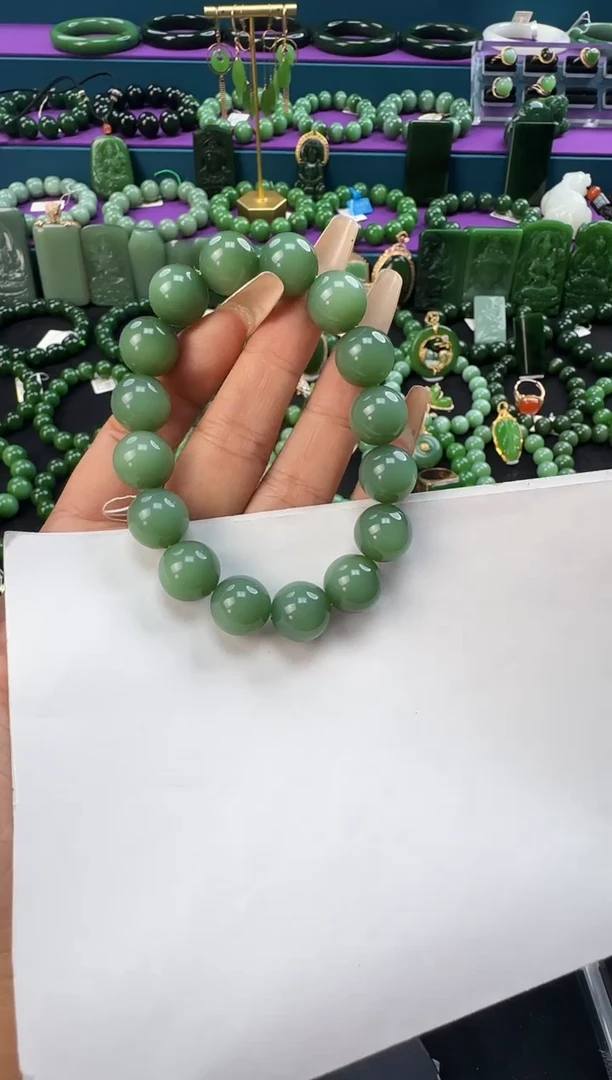 未镶嵌手串和田玉卡13单圈手串