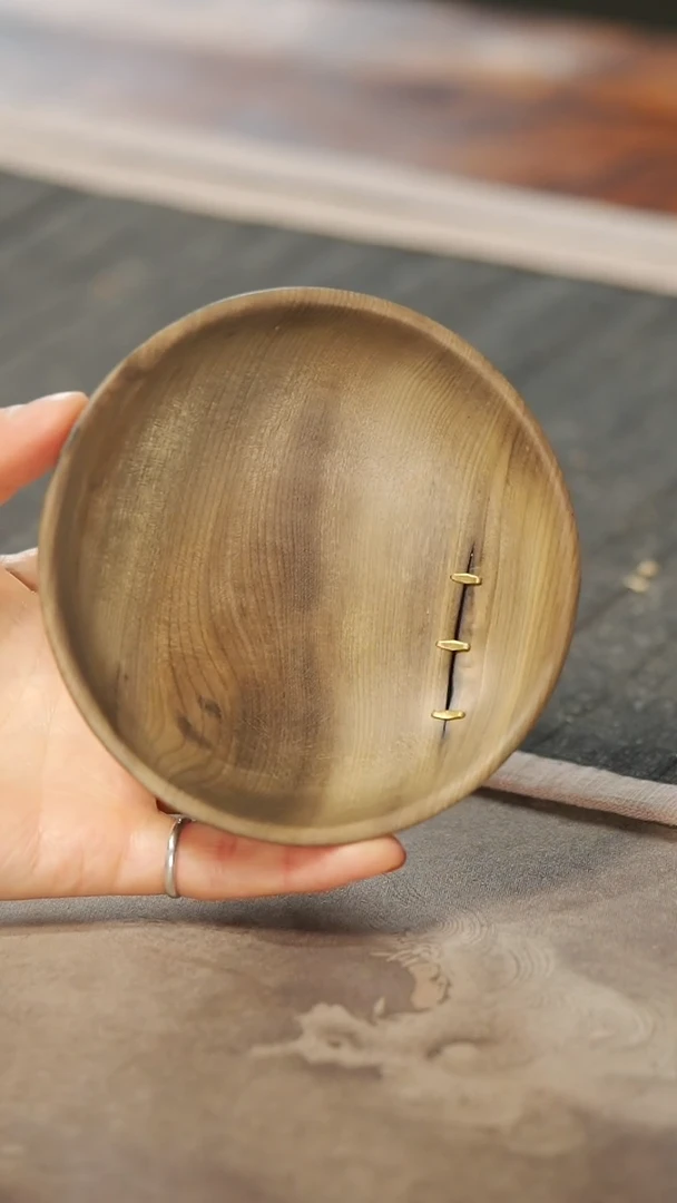 【闪购商品】金丝楠木雕833原木款点心盘