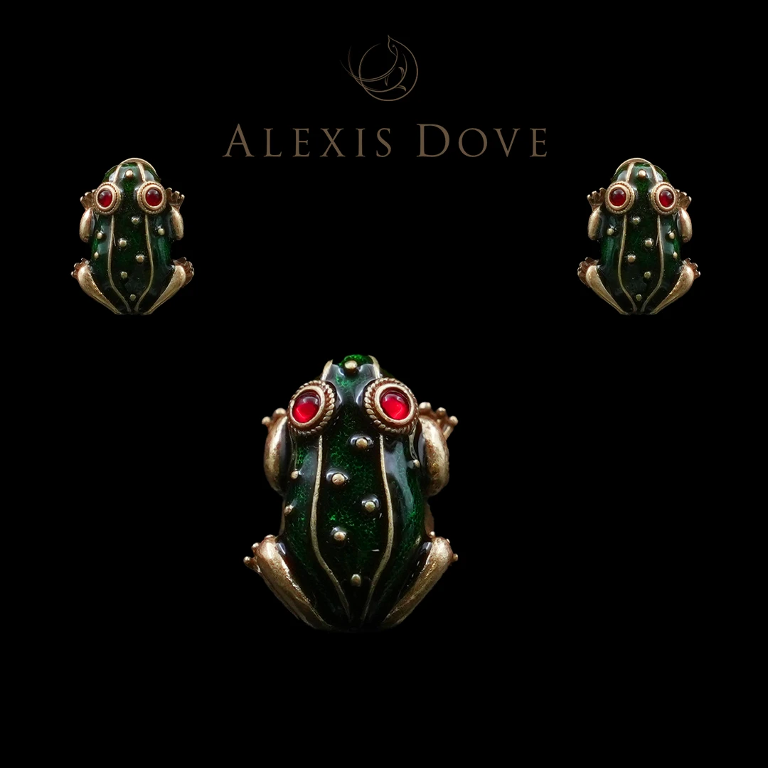 铜合金耳饰 【乐亿】欧美气质扑通扑通青蛙套装VI