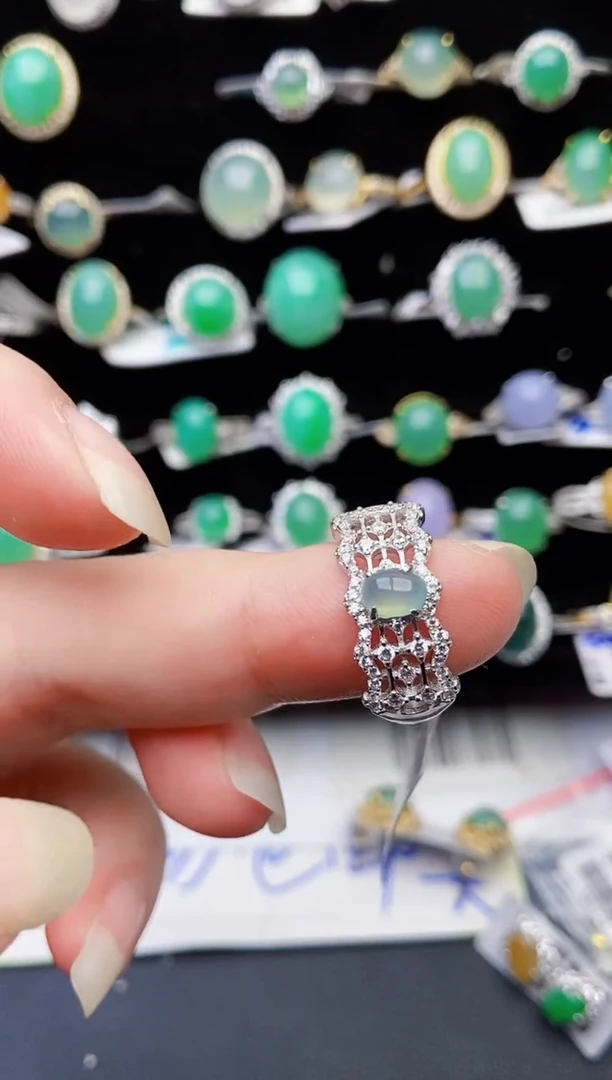 颈饰银S925镶嵌翡翠7066