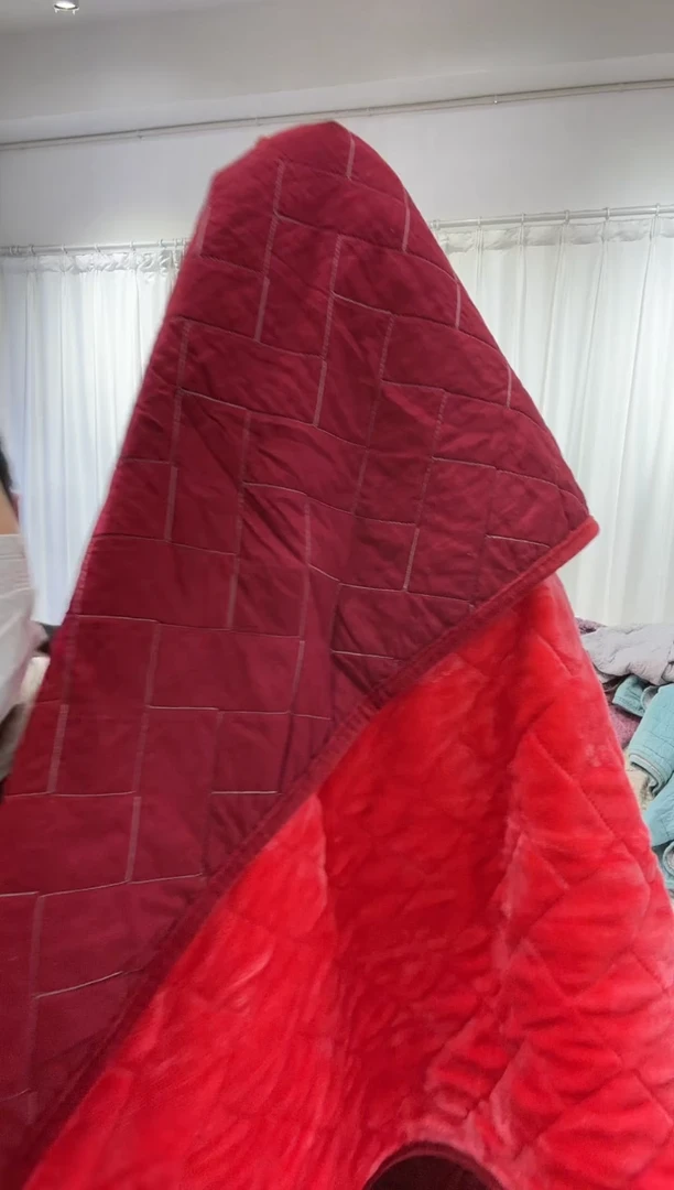 棉140*200单面纯棉绒床盖26号微瑕