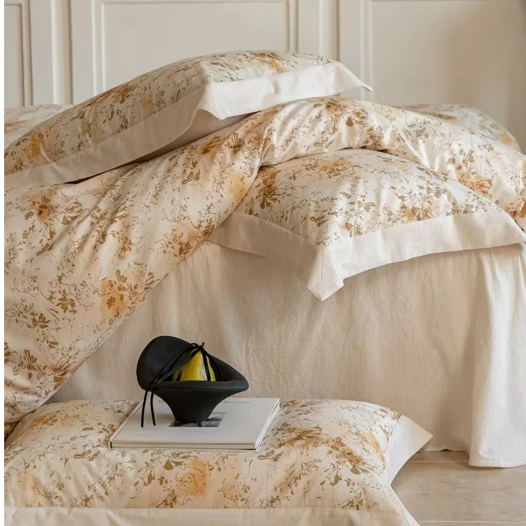 月光微尘数码印花棉麻超舒适柔软亲肤四季水墨风四件套