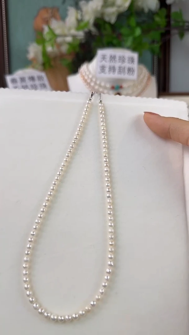 淡水珍珠银S925镶嵌颈饰1