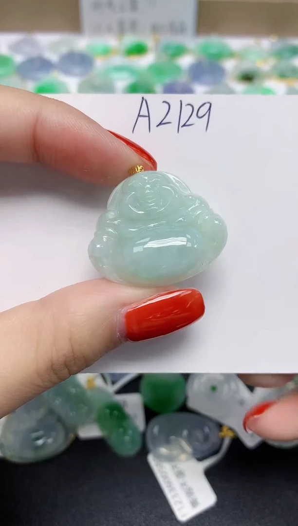 颈饰18K金镶嵌翡翠天然缅甸翡翠A货翡翠百元以上9元证书费自理