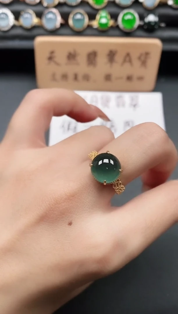银S925镶嵌戒指翡翠1111