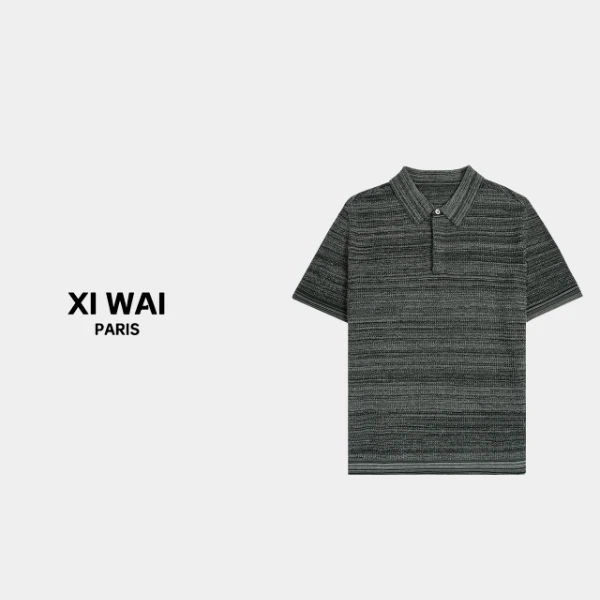 高级男装 春夏新品25s男士绵羊毛莱赛尔混纺面料短袖POLO衫 8737