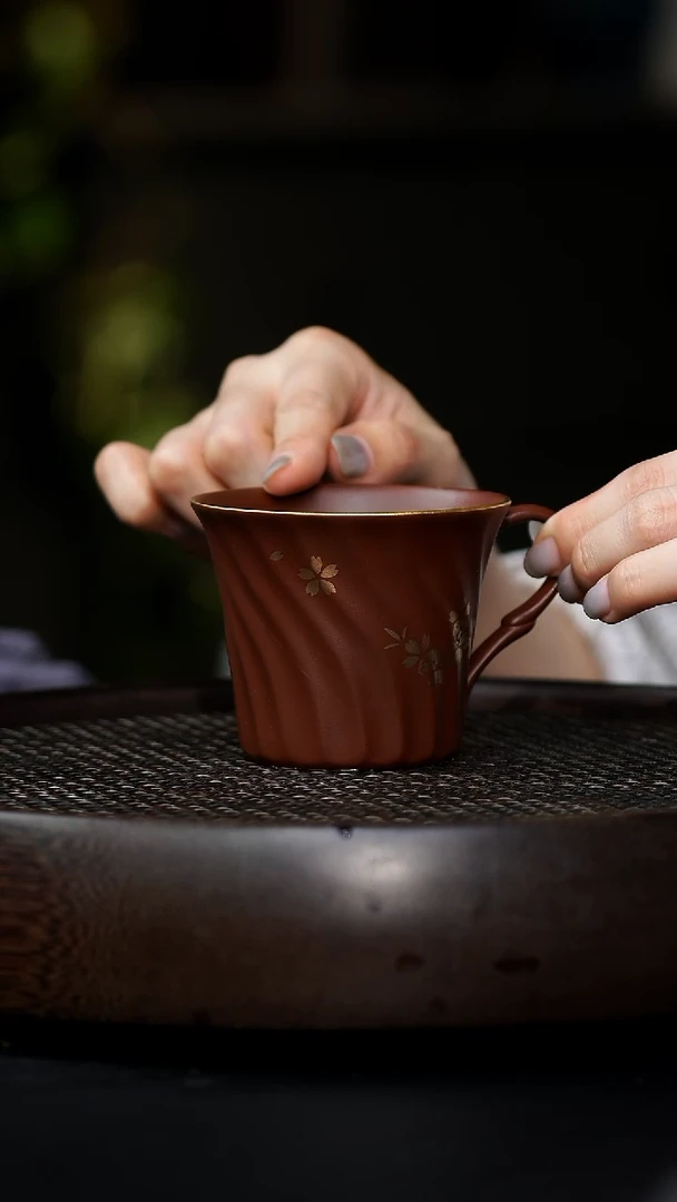 茶壶紫砂0730早场直播龙血砂带把杯
