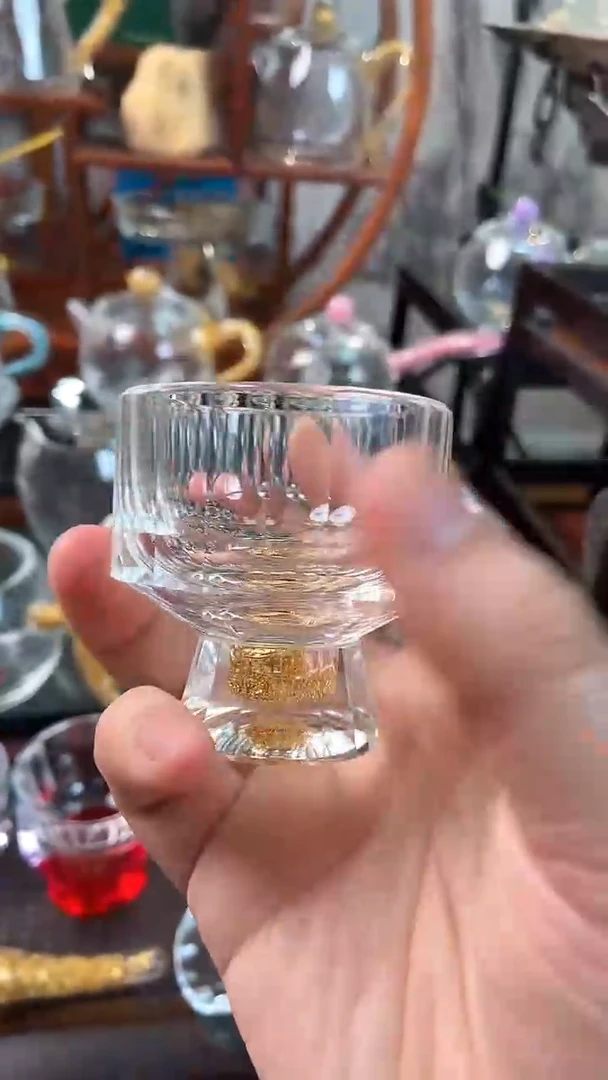 【闪购商品】玺宴新款水晶竖纹杯金箔