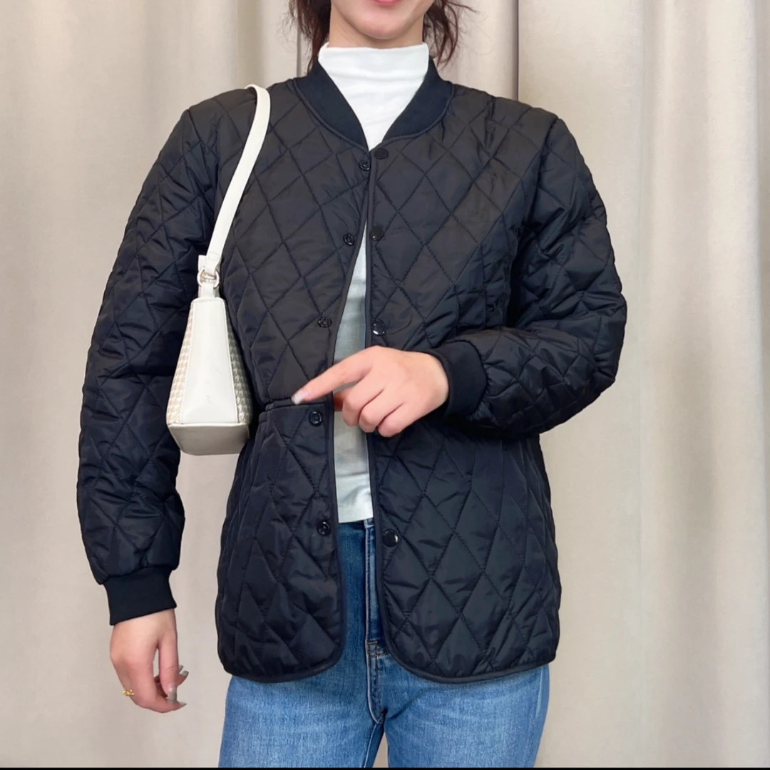 菱格轻薄小棉袄女士秋冬季新款时尚螺纹领洋气百搭棉服休闲宽松