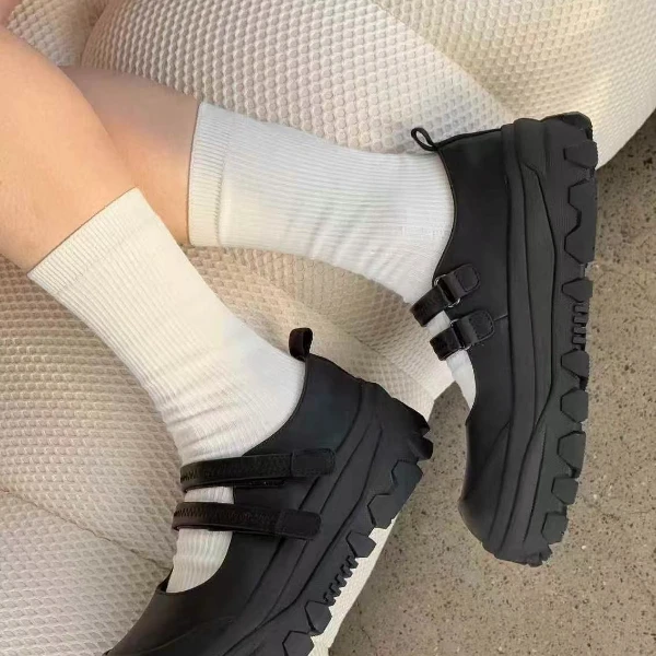 诗歌兰春款厚底英伦风玛丽珍乐福鞋