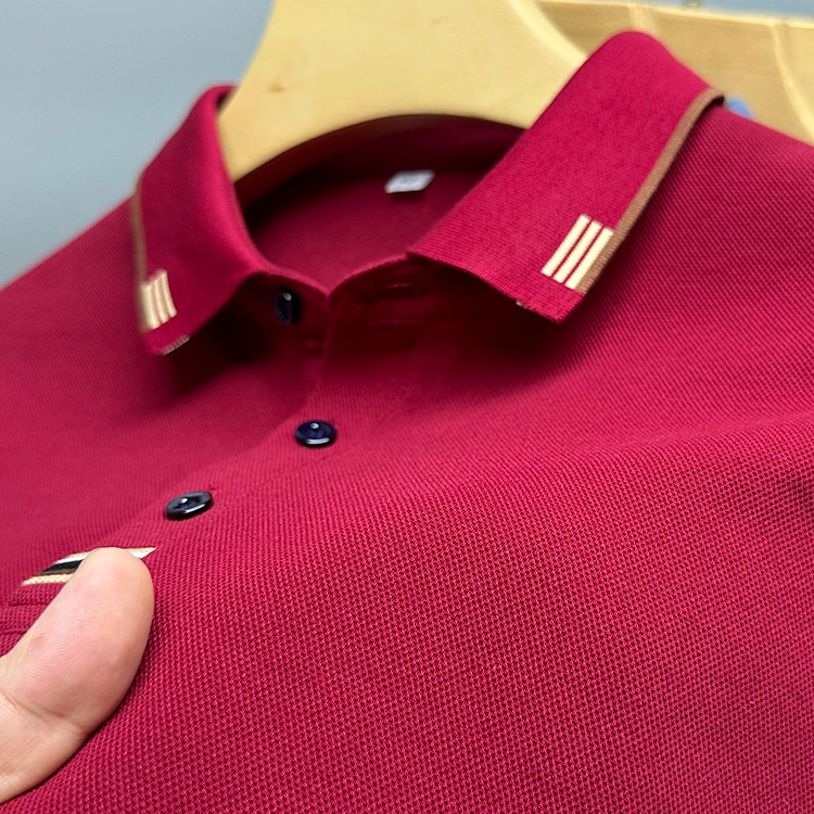 John Bunni100%纯棉长袖T恤男士春秋新款翻领POLO衫商务休闲上衣