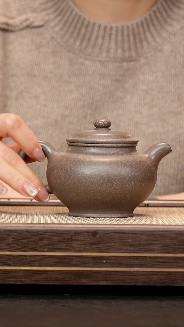 茶壶紫砂老青灰段泥  掇只壶