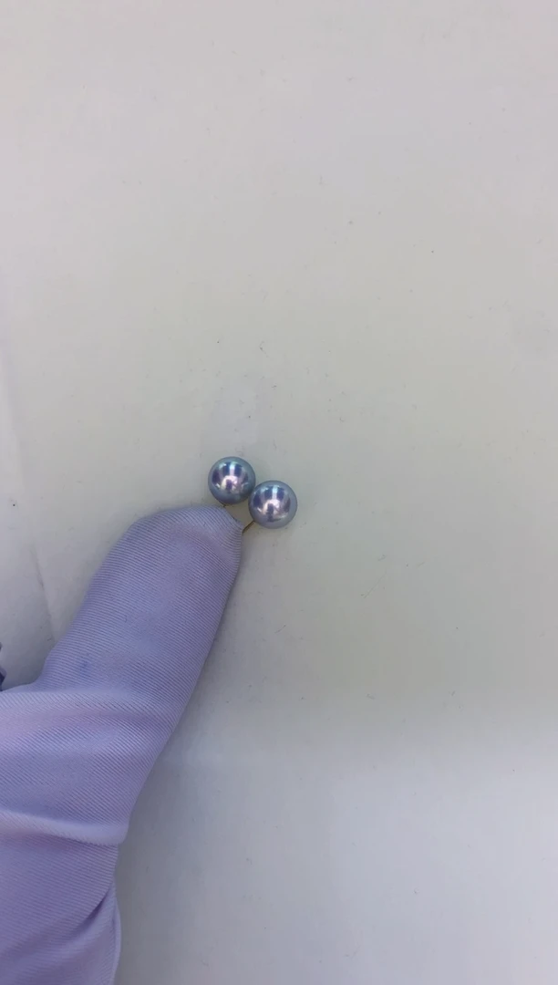 18K金镶嵌DA海水珍珠 GD145 7.5-8 耳钉