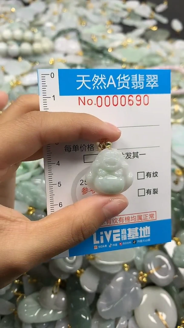 颈饰未镶嵌翡翠净货挂件-0690