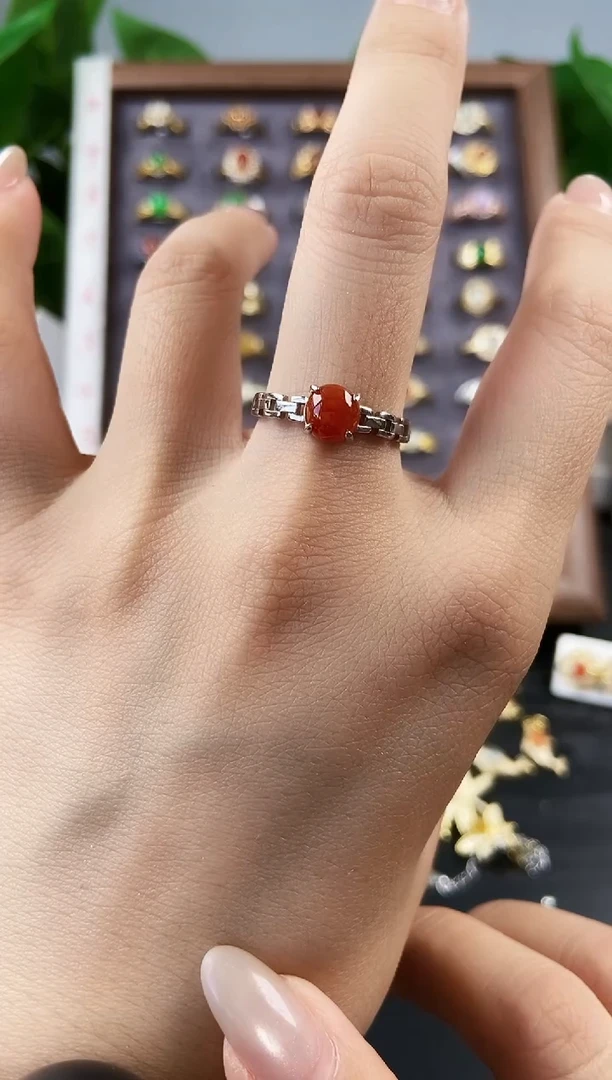 银S925镶嵌戒指翡翠12