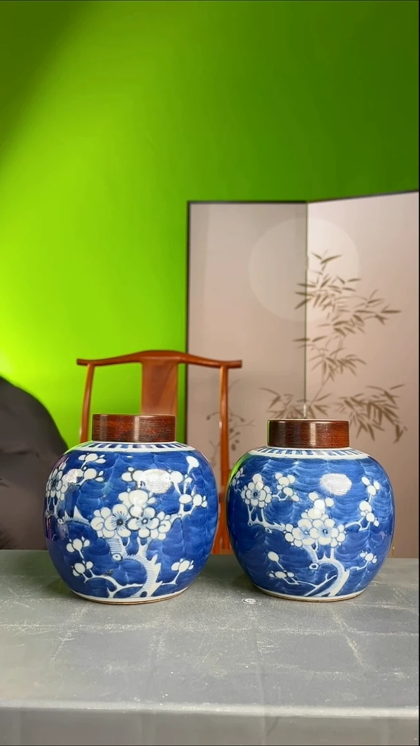 茶器火*青花留白茶叶罐