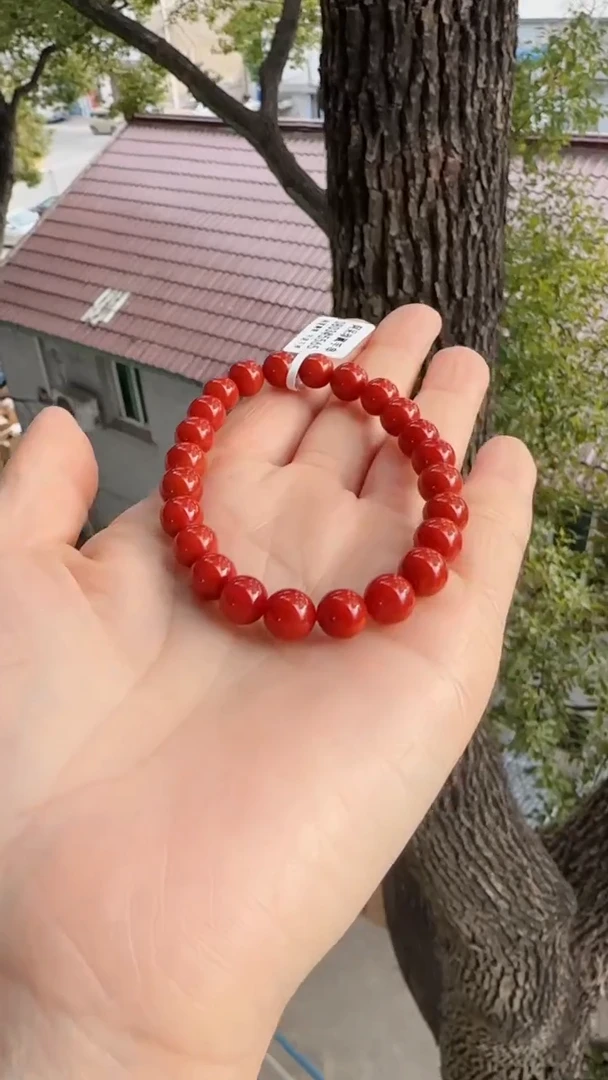 未镶嵌多样性发一件南红玛瑙【高货】锦红8mm保山圆珠单圈