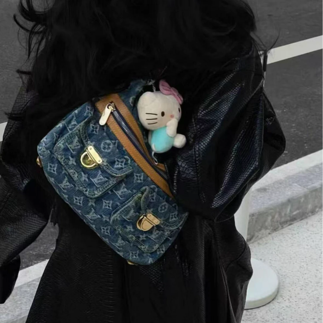 95新 LouisVuitton/路易威登 05年牛仔丹宁小号baggy单肩包A768