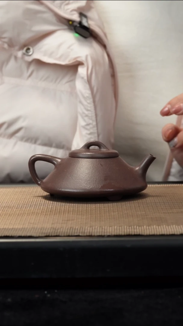 紫砂茶盏紫泥合瓢160CC