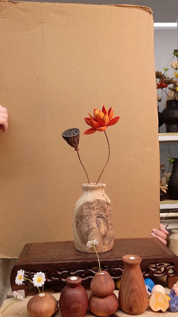 木实木花瓶一物一拍