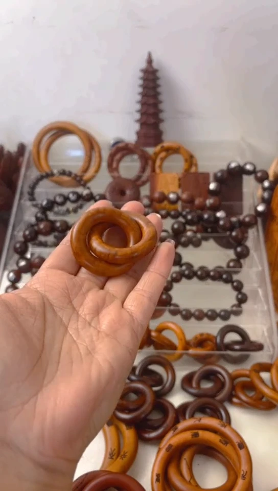 【闪购商品】枣木木雕桃木乾坤圈25圈口一物一拍