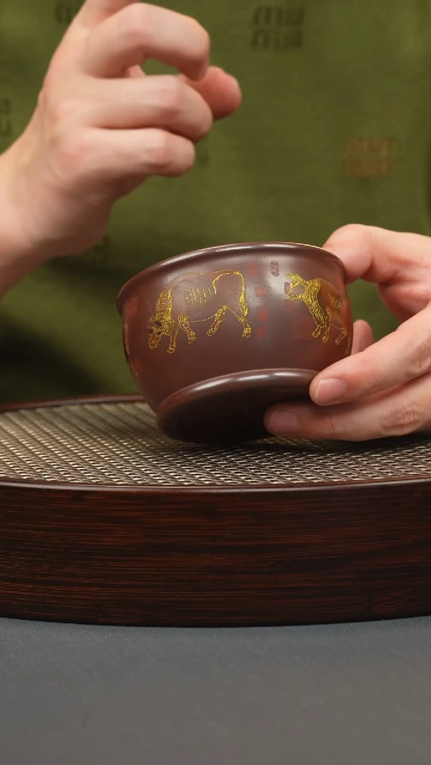 【闪购商品】紫砂茶壶石红 五牛杯