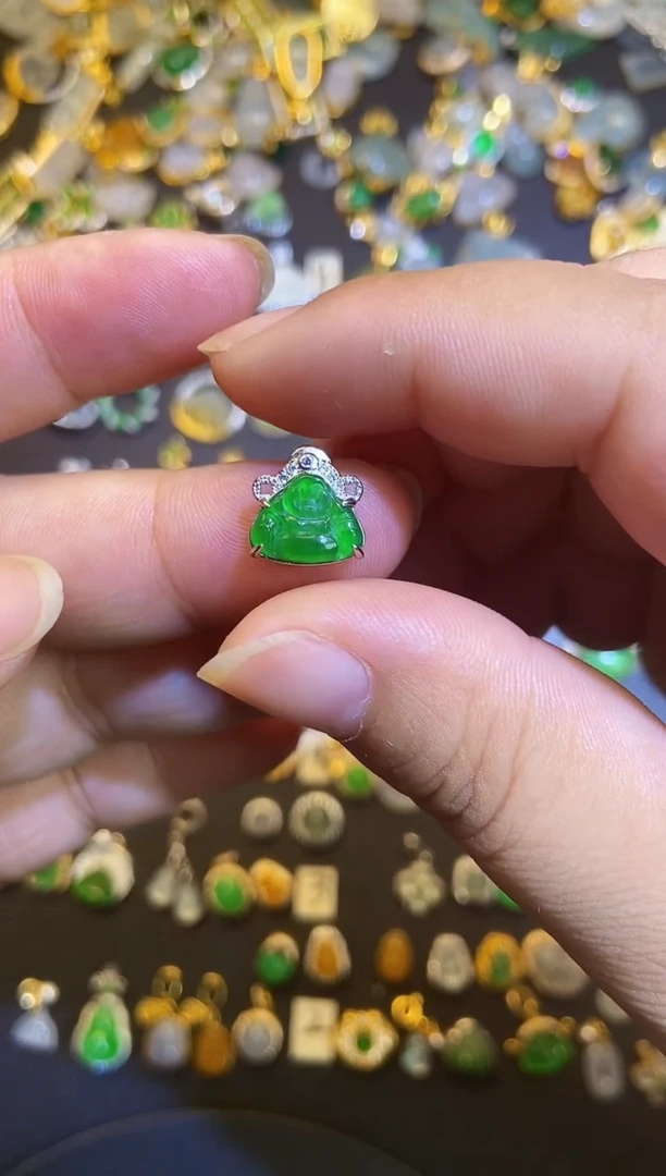 翡翠银S925镶嵌吊坠(不含链)1