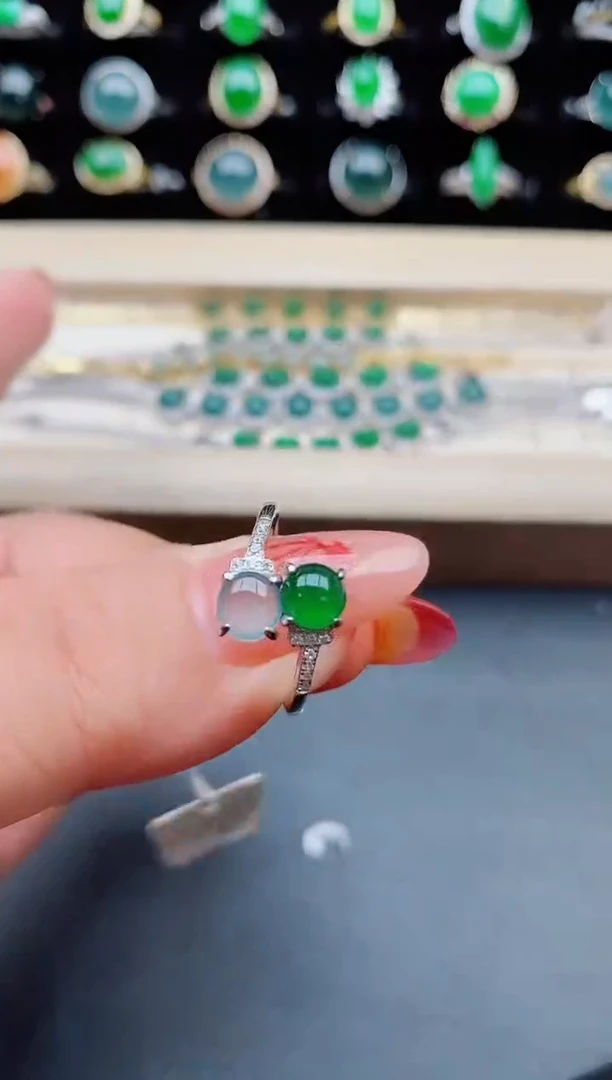 【闪购商品】翡翠戒指银S925镶嵌21321