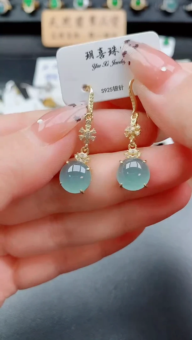 银S925镶嵌戒指翡翠1