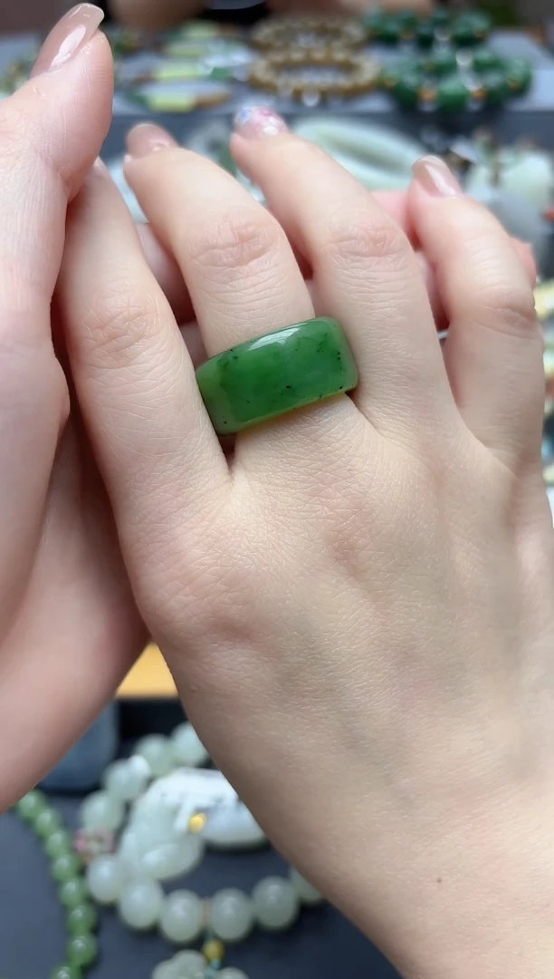 未镶嵌戒圈和田玉天然和田玉碧玉指环13-14号