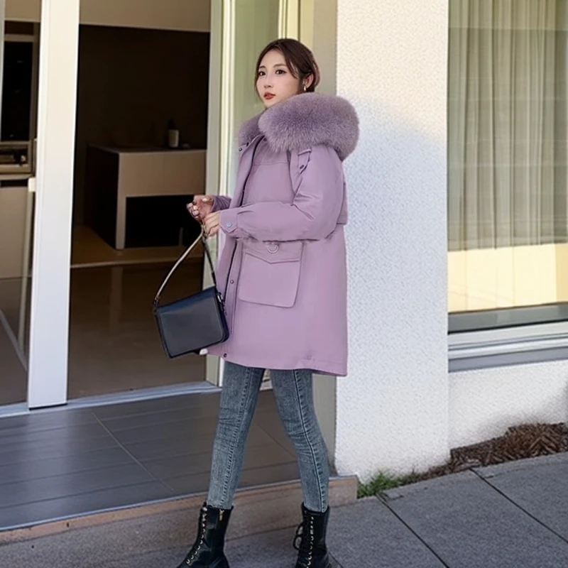 彤依红人上新【升级版毛袖】狐狸毛内胆可拆卸毛袖派克服2388--3