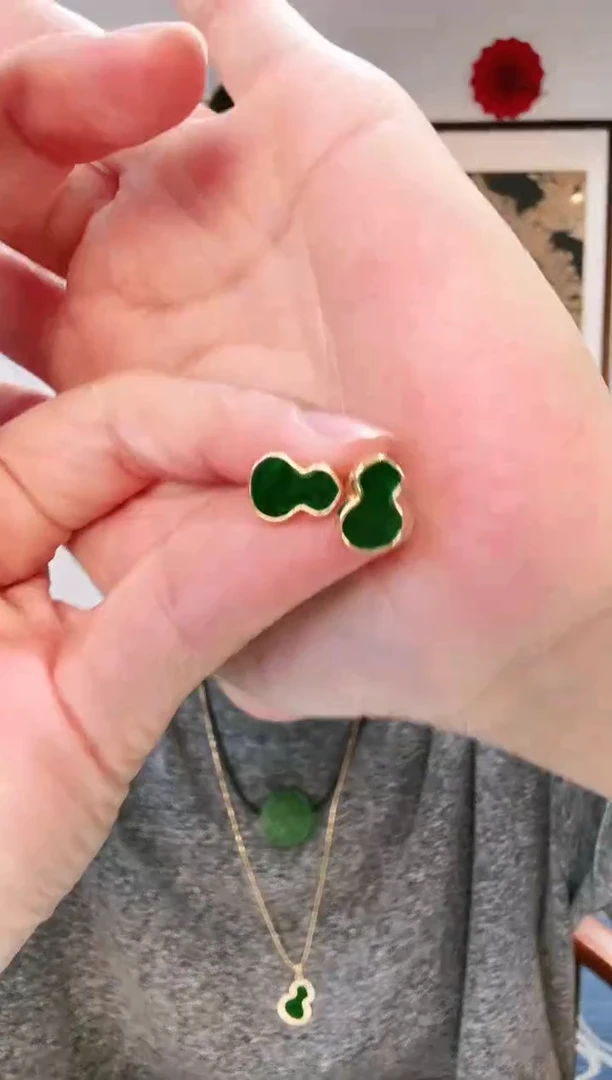 【闪购商品】翡翠耳饰银S925镶嵌耳饰