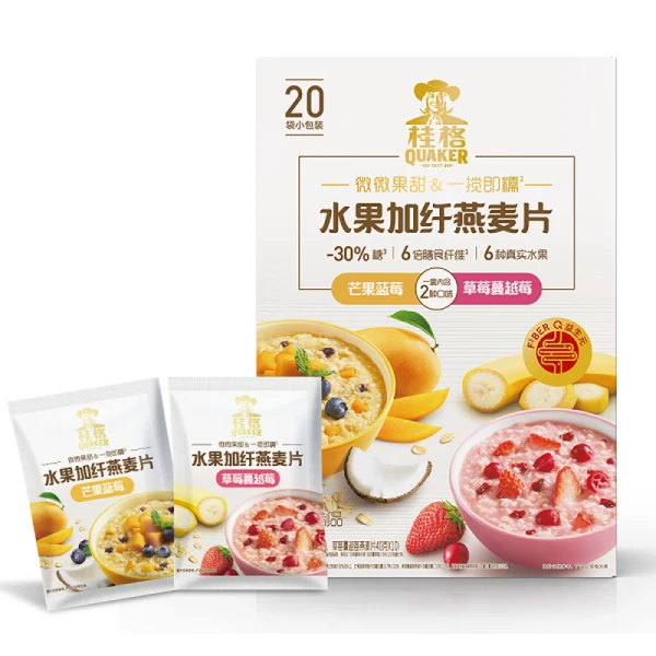 桂格 水果加纤燕麦片800g（芒果蓝莓燕麦片40g*10+草莓蔓越莓燕麦片40g*10）