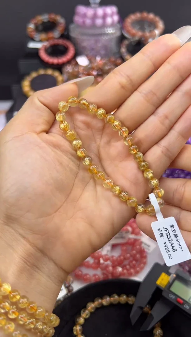 未镶嵌手串水晶金发晶6.3mm