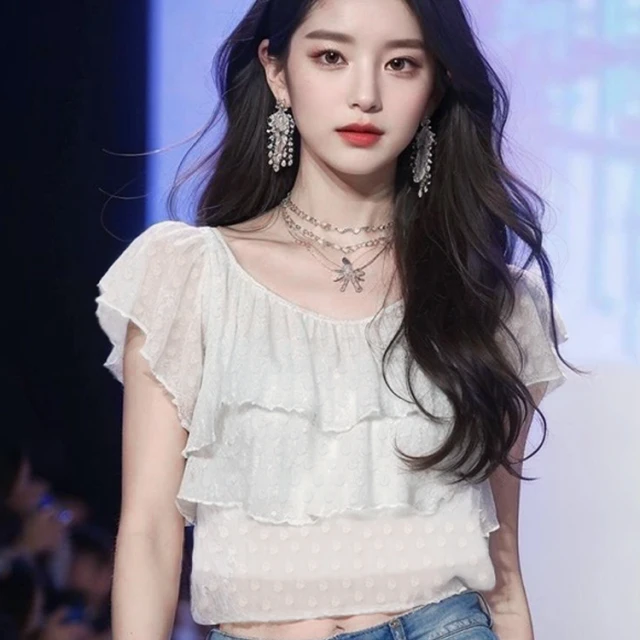 小众街拍荷叶边小衫JYFMDS2024 032403