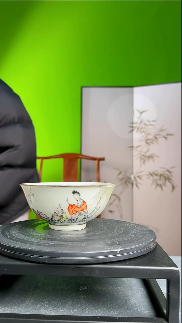 茶器火*粉彩人物故事碗