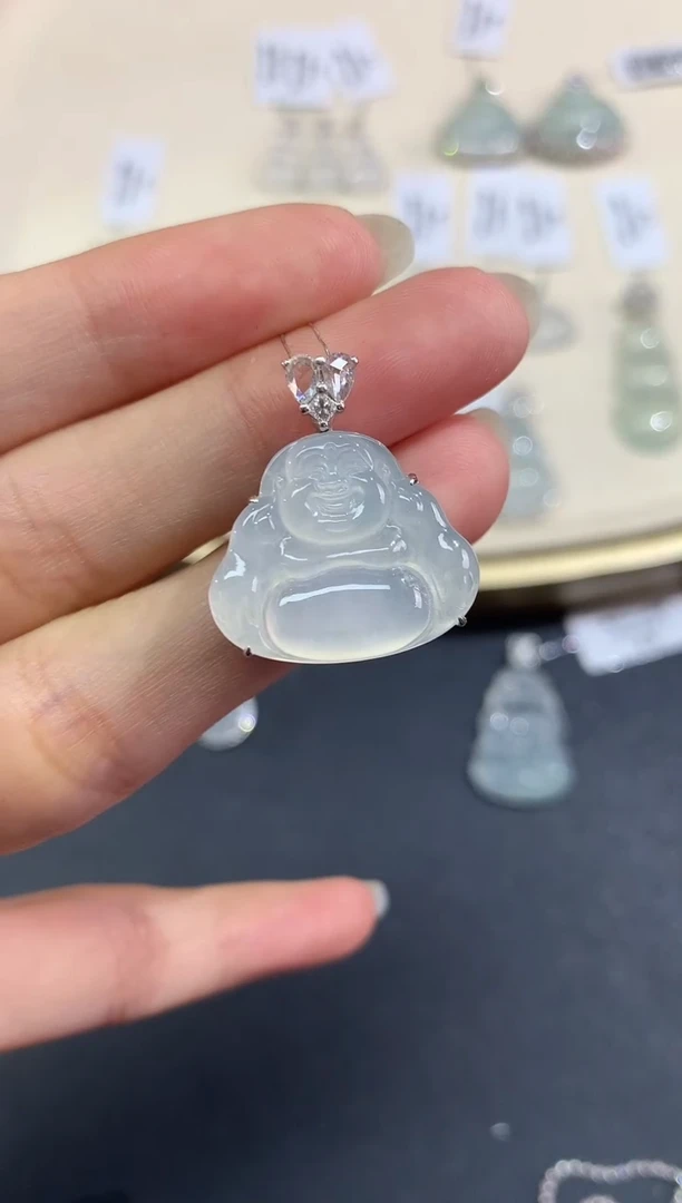 吊坠(不含链)18K金镶嵌翡翠吊坠(不含链)|8800