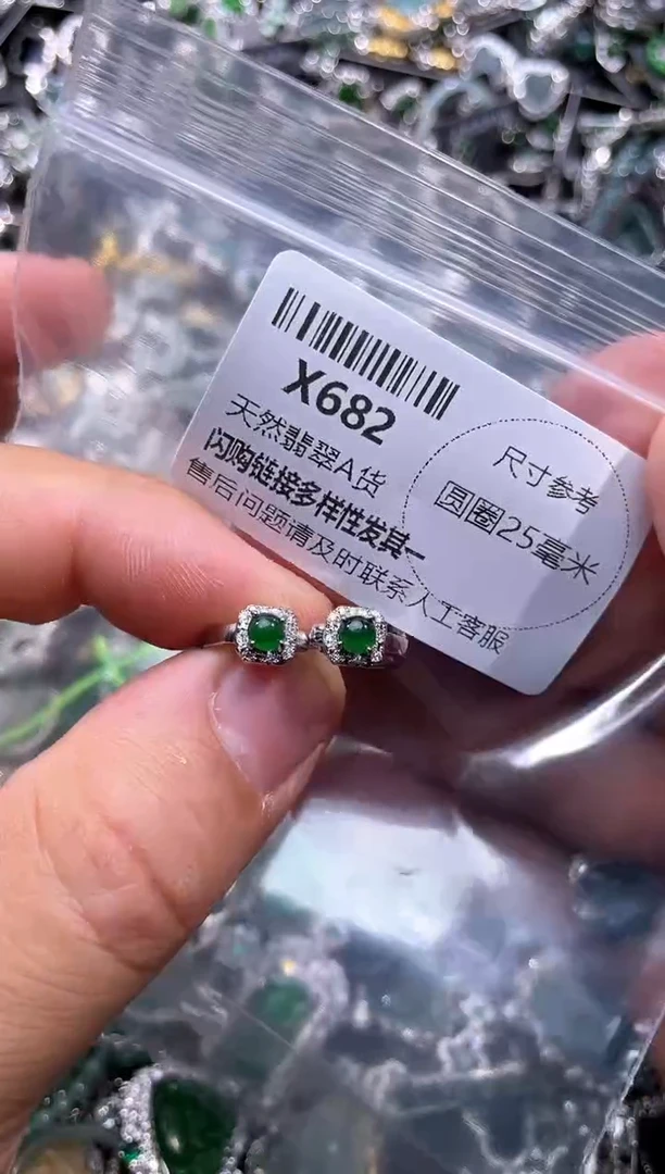 【闪购商品】翡翠颈饰未镶嵌X682耳扣