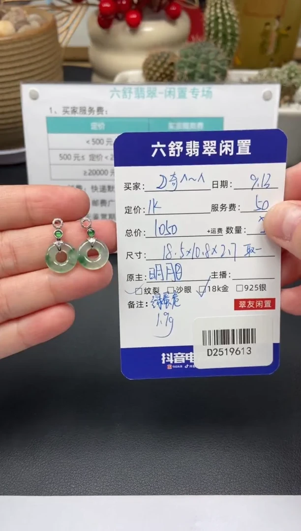18K金镶嵌翡翠耳饰?***^D2519613