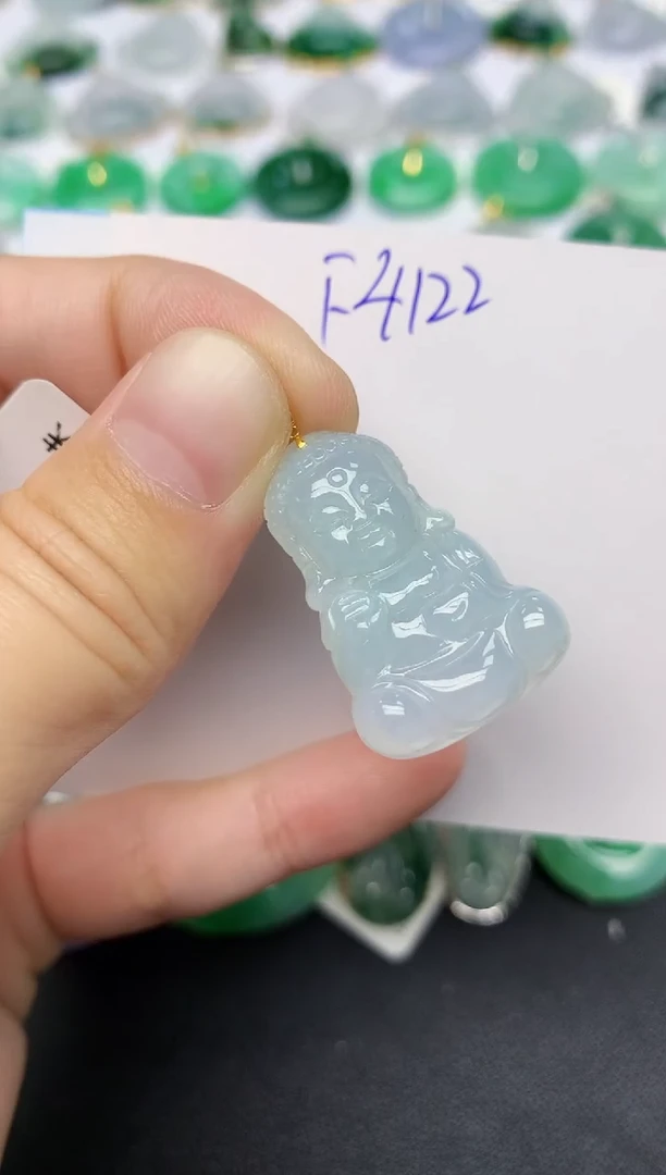 颈饰18K金镶嵌翡翠天然缅甸A货翡翠百元以上9元证书费自理