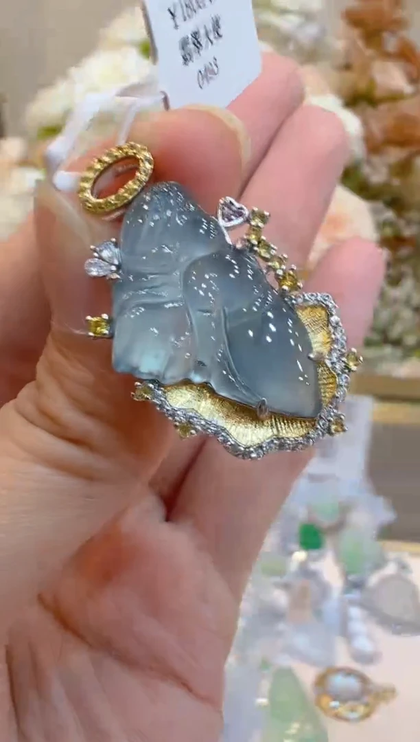 翡翠银S925镶嵌吊坠(不含链)多样性团购发一件