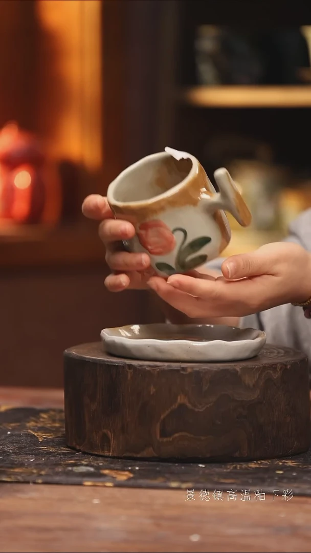 玻璃景德镇高温釉下手绘陶瓷@L003@