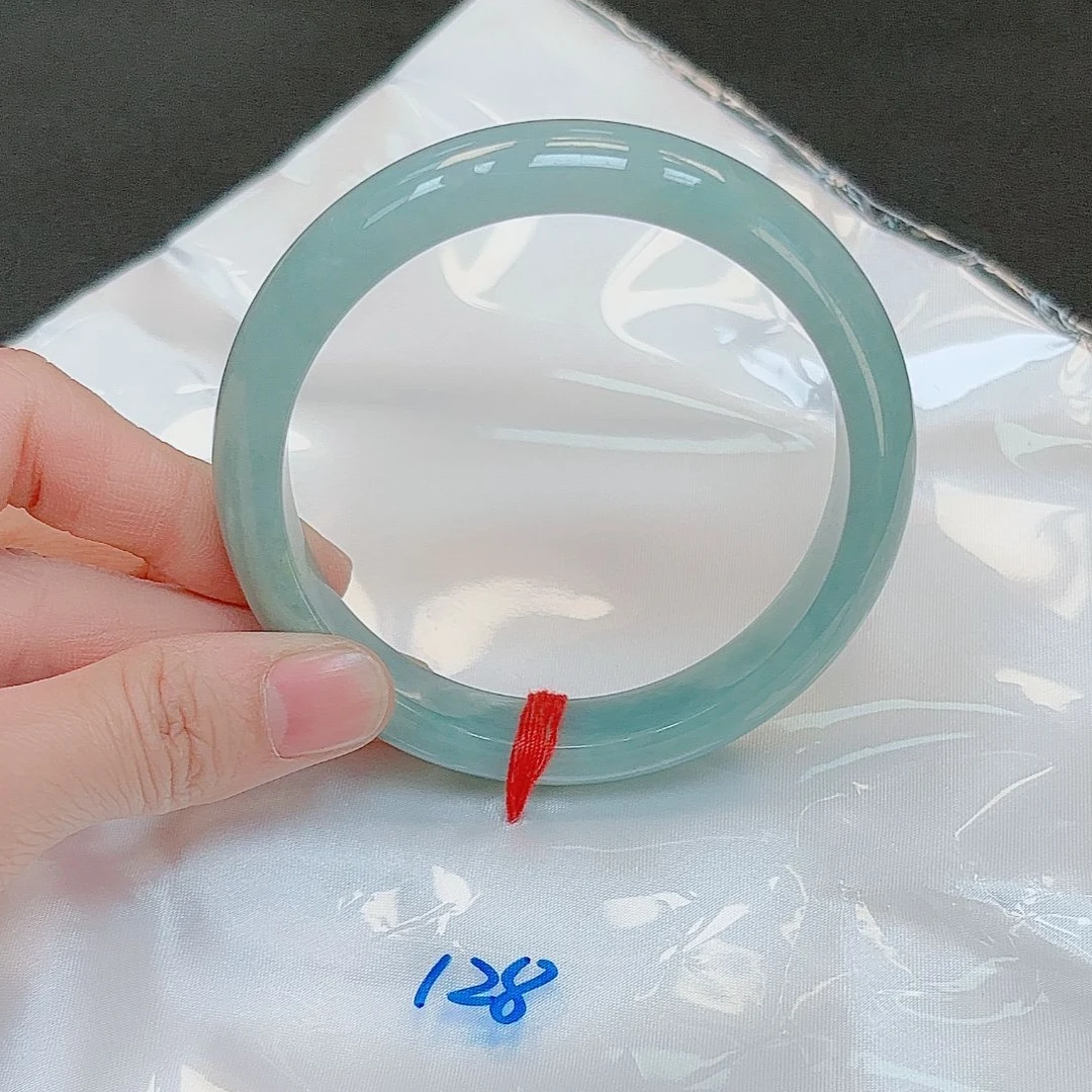 【圈口61~63】缅甸翡翠手镯天然玉镯女款湖水绿手镯880-128