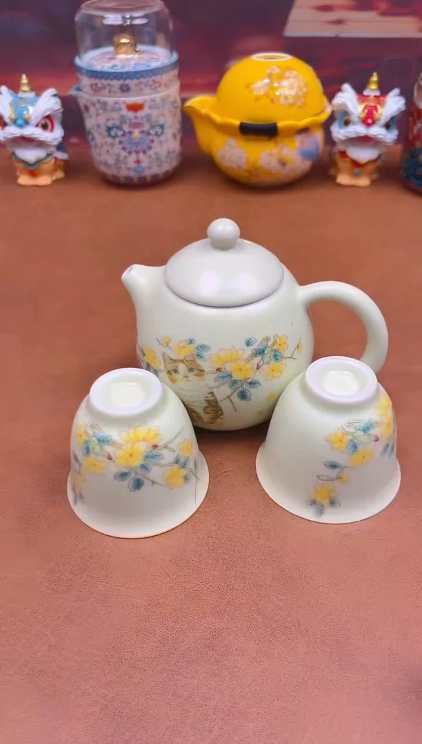 陶瓷茶具摆件旅行套组
