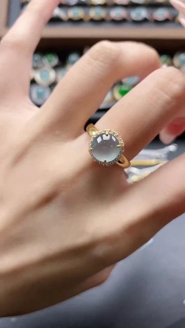 【闪购商品】翡翠戒指银S925镶嵌5151