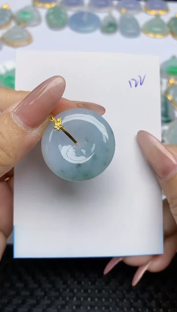 【闪购商品】翡翠颈饰18K金镶嵌天然A货翡翠 122