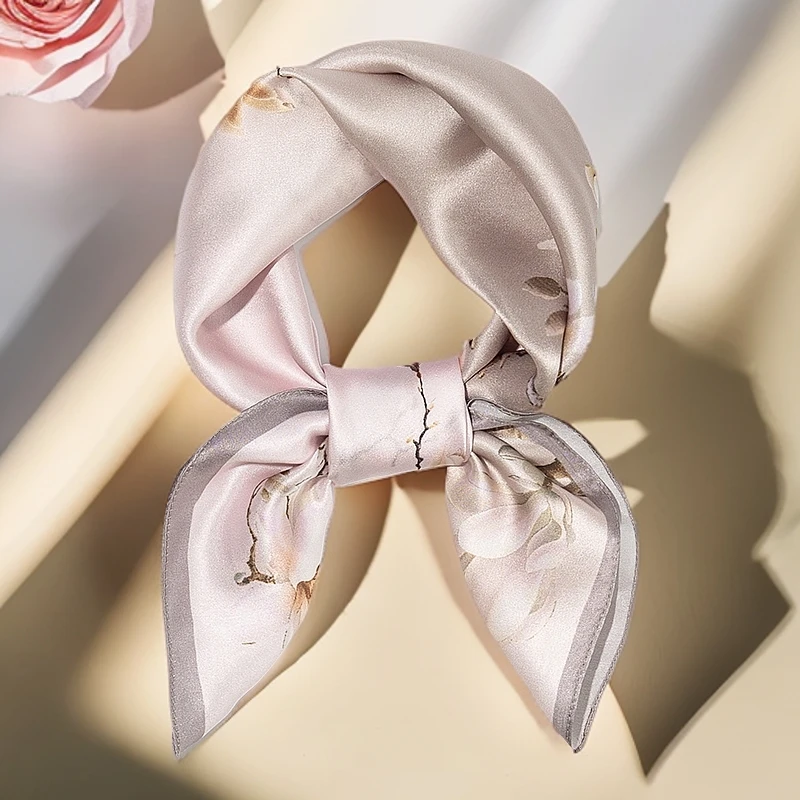 品牌高端100%桑蚕丝65cm真丝丝巾春秋护颈女款方巾高档中式礼盒装